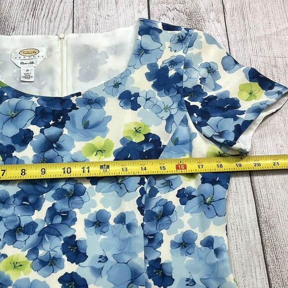 Talbots Women's Dress Lined PURE SILK Floral Long Sleeveless Maxi Sz 10 Y2K 90's - Picture 6 of 7